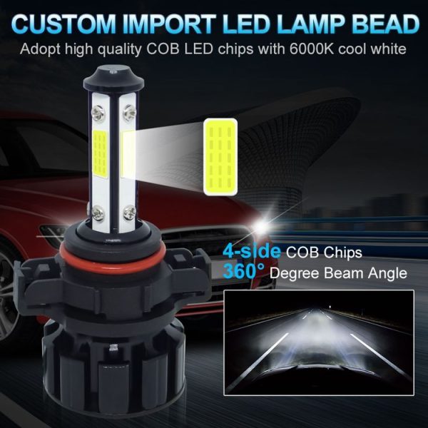 1 Pair V6 5202 DC9-36V / 22W / 2200LM / 6000K IP68 Car LED COB Lamp Beads Headlight - Image 4