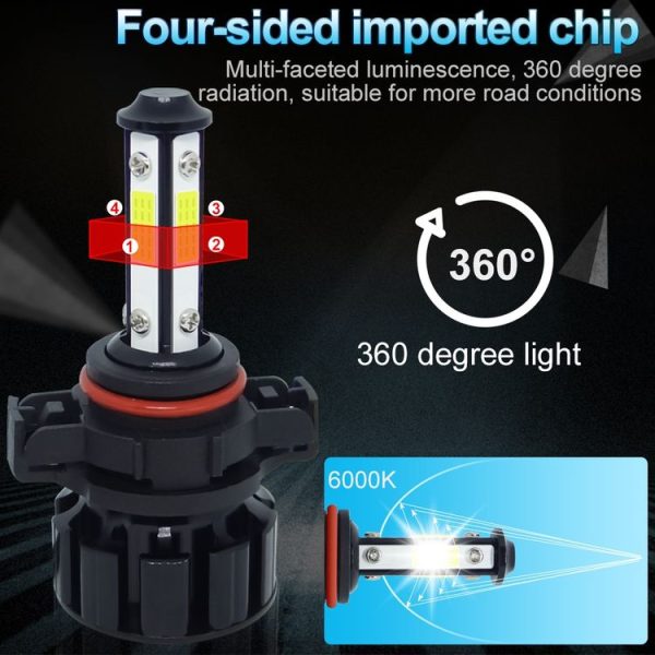 1 Pair V6 5202 DC9-36V / 22W / 2200LM / 6000K IP68 Car LED COB Lamp Beads Headlight - Image 5