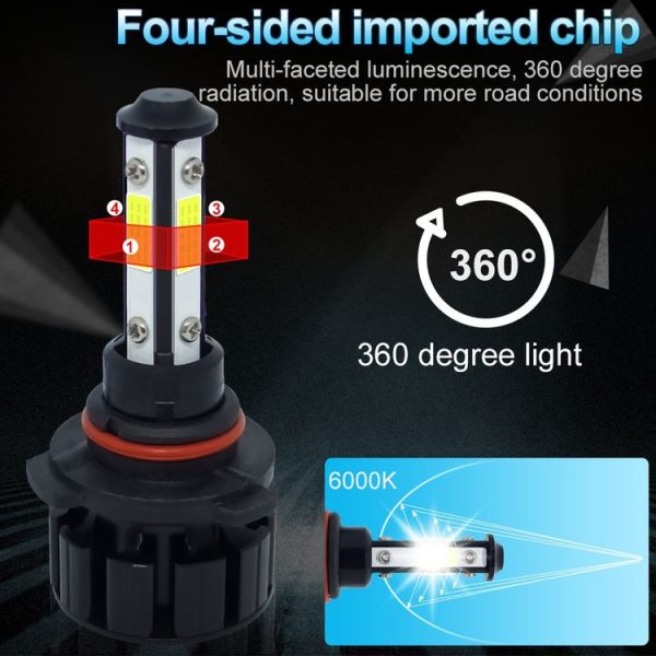 1 Pair V6 9005 DC9-36V / 22W / 2200LM / 6000K IP68 Car LED COB Lamp Beads Headlight - Image 5
