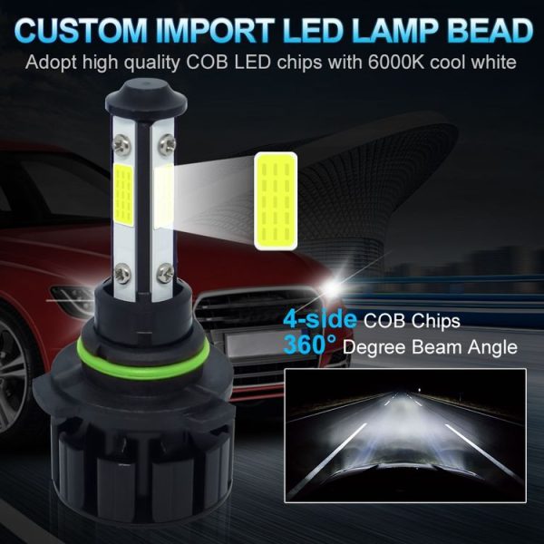 1 Pair V6 9006 DC9-36V / 22W / 2200LM / 6000K IP68 Car LED COB Lamp Beads Headlight - Image 4