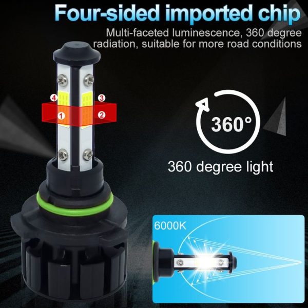 1 Pair V6 9006 DC9-36V / 22W / 2200LM / 6000K IP68 Car LED COB Lamp Beads Headlight - Image 5