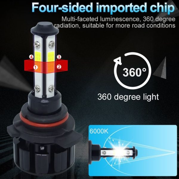 1 Pair V6 9012 DC9-36V / 22W / 2200LM / 6000K IP68 Car LED COB Lamp Beads Headlight - Image 5