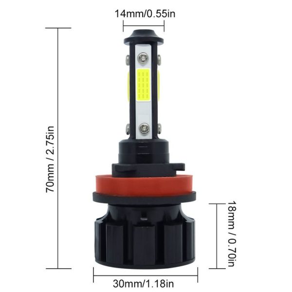 1 Pair V6 H11 DC9-36V / 22W / 2200LM / 6000K IP68 Car LED COB Lamp Beads Headlight - Image 2