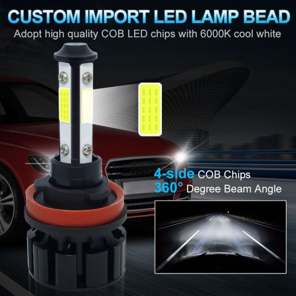 1 Pair V6 H11 DC9-36V / 22W / 2200LM / 6000K IP68 Car LED COB Lamp Beads Headlight - Image 4