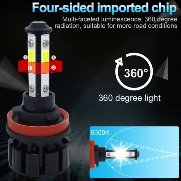 1 Pair V6 H11 DC9-36V / 22W / 2200LM / 6000K IP68 Car LED COB Lamp Beads Headlight - Image 5