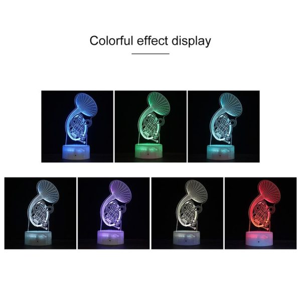 YQ02 Crack Base Musical Instrument Series Creative 3D Colorful LED Decorative Night Light, Remote Control Version - Image 4