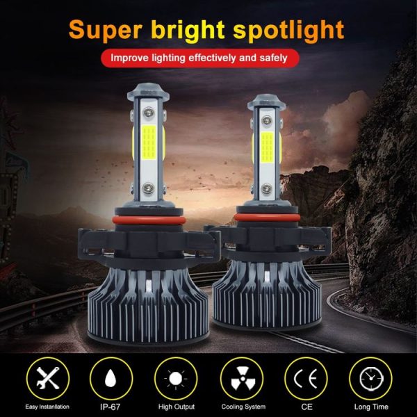 1 Pair V7 5202 DC9-36V / 22W / 2200LM / 6000K IP68 Car LED COB Lamp Beads Headlight (White Light) - Image 3
