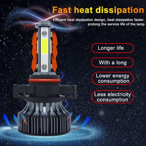1 Pair V7 5202 DC9-36V / 22W / 2200LM / 6000K IP68 Car LED COB Lamp Beads Headlight (White Light) - Image 5