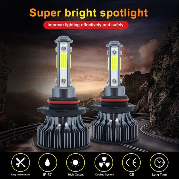 1 Pair V7 9005 DC9-36V / 22W / 2200LM / 6000K IP68 Car LED COB Lamp Beads Headlight (White Light) - Image 3