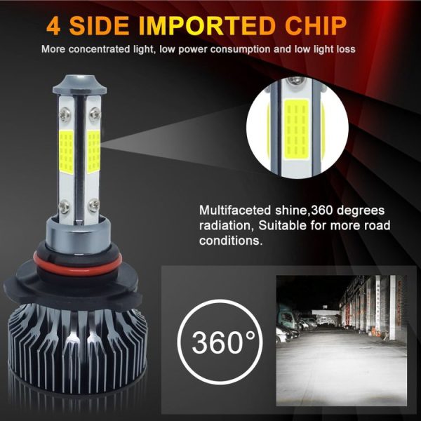 1 Pair V7 9005 DC9-36V / 22W / 2200LM / 6000K IP68 Car LED COB Lamp Beads Headlight (White Light) - Image 4