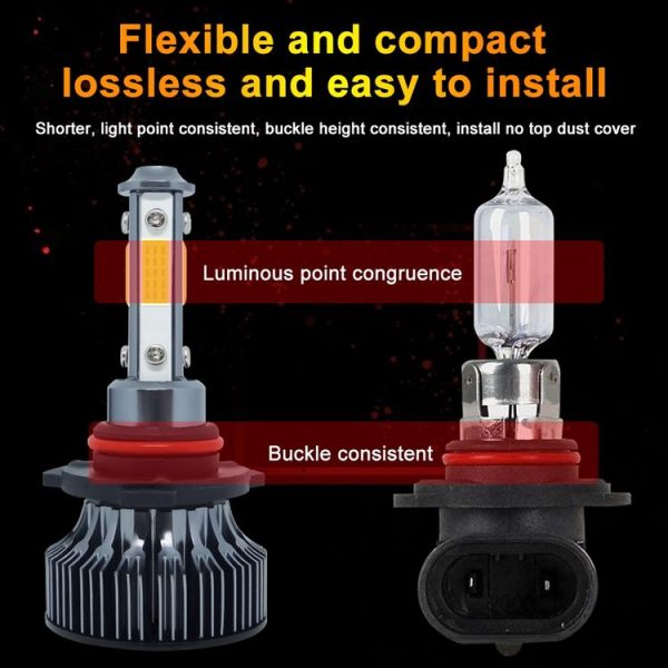 1 Pair V7 9005 DC9-36V / 22W / 2200LM / 6000K IP68 Car LED COB Lamp Beads Headlight (White Light) - Image 6