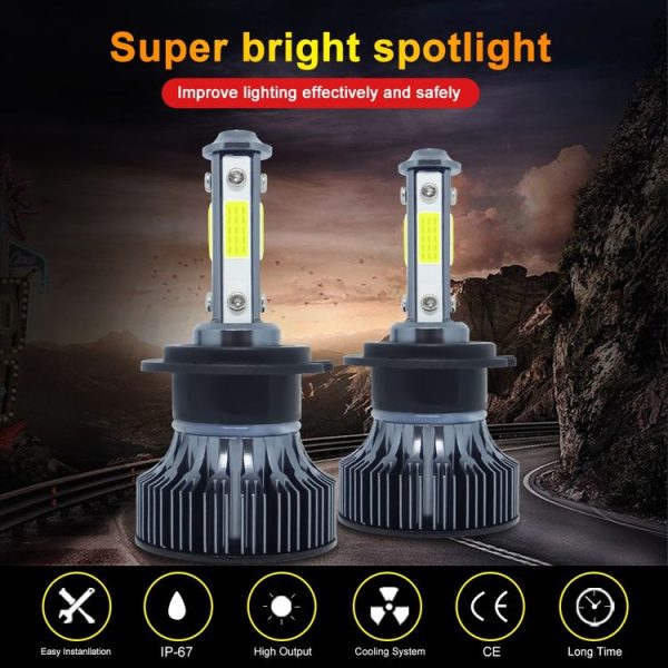 1 Pair V7 H7 DC9-36V / 22W / 2200LM / 6000K IP68 Car LED COB Lamp Beads Headlight (White Light) - Image 3