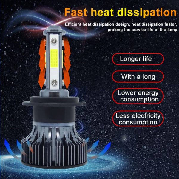 1 Pair V7 H7 DC9-36V / 22W / 2200LM / 6000K IP68 Car LED COB Lamp Beads Headlight (White Light) - Image 5