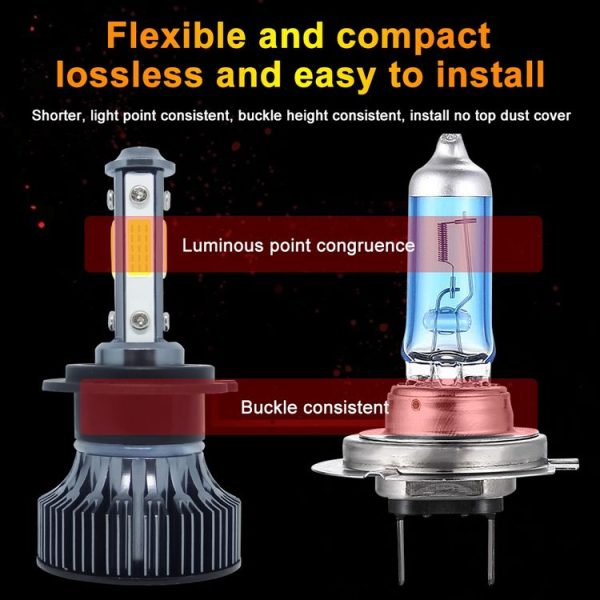 1 Pair V7 H7 DC9-36V / 22W / 2200LM / 6000K IP68 Car LED COB Lamp Beads Headlight (White Light) - Image 6