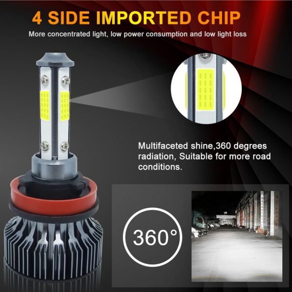 1 Pair V7 H11 DC9-36V / 22W / 2200LM / 6000K IP68 Car LED COB Lamp Beads Headlight (White Light) - Image 4