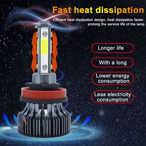 1 Pair V7 H11 DC9-36V / 22W / 2200LM / 6000K IP68 Car LED COB Lamp Beads Headlight (White Light) - Image 5