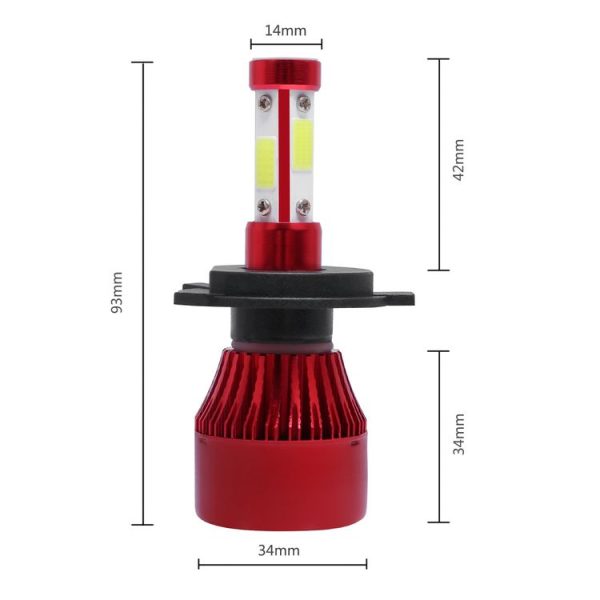 1 Pair X7 H4 DC12V / 22W / 2200LM / 6500K IP67 Car LED COB Lamp Beads Headlight (White Light) - Image 2