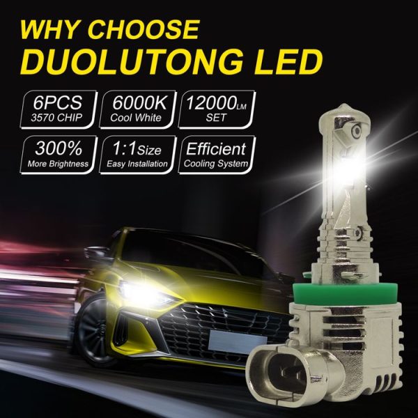 1 Pair A15 H11 DC9-16V / 30W / 3000LM / 6500K IP67 Car LED 3570 Lamp Beads Headlight (White Light) - Image 6