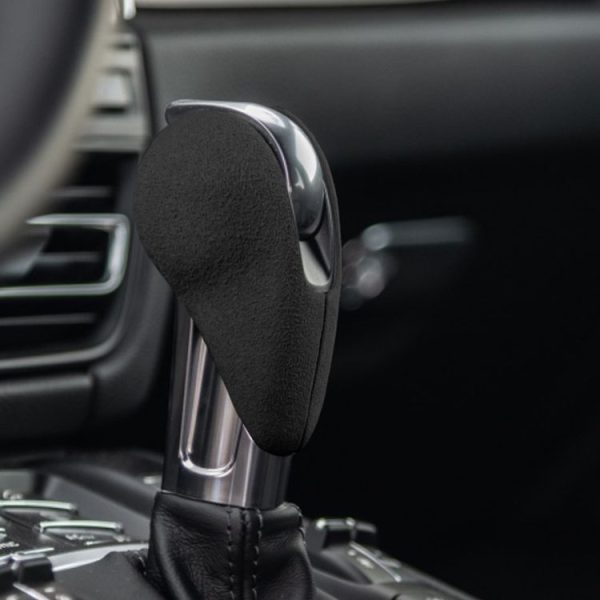 Car Suede Wrap Shift Panel Cover for Porsche Macan 2014-2020, Left and Right Drive Universal (Black Grey) - Image 6