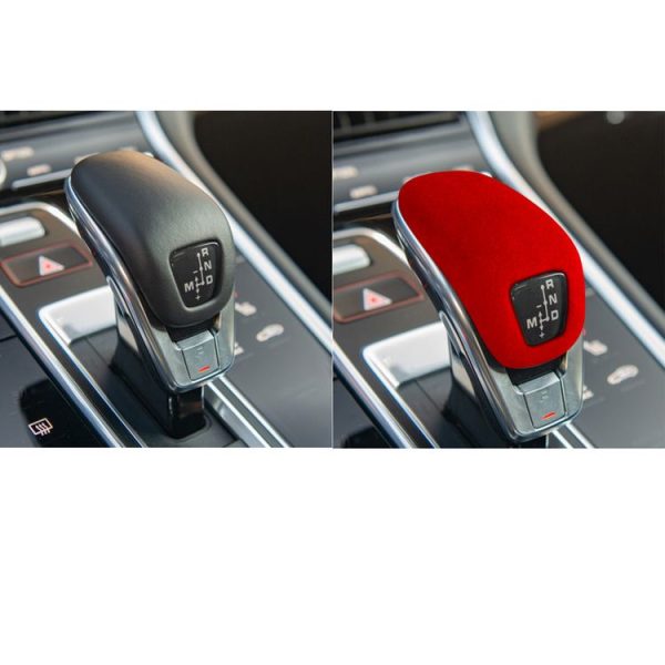 Car Suede Wrap Gear Shift Knob Cover for Porsche Cayenne / Panamera 2018-, Left and Right Drive Universal (Wine Red) - Image 7