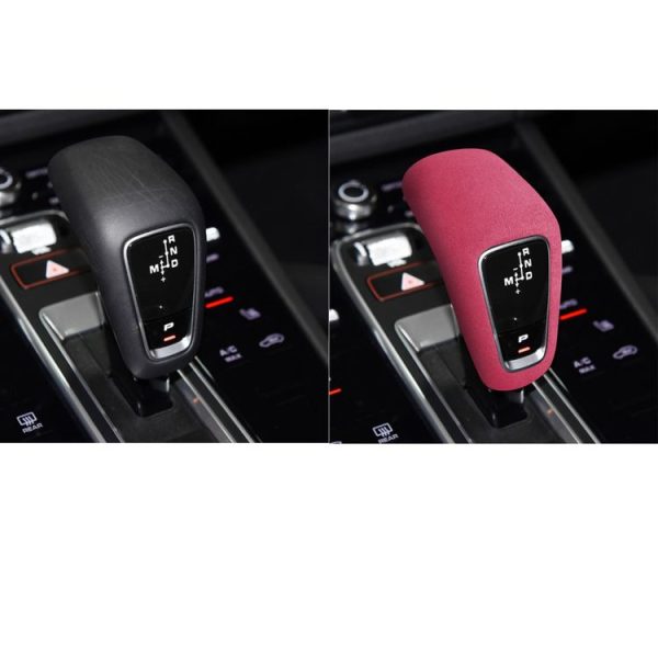 Car Suede Wrap Gear Handle Cover for Porsche Cayenne 2018-2021, Left and Right Drive Universal (Pink) - Image 7