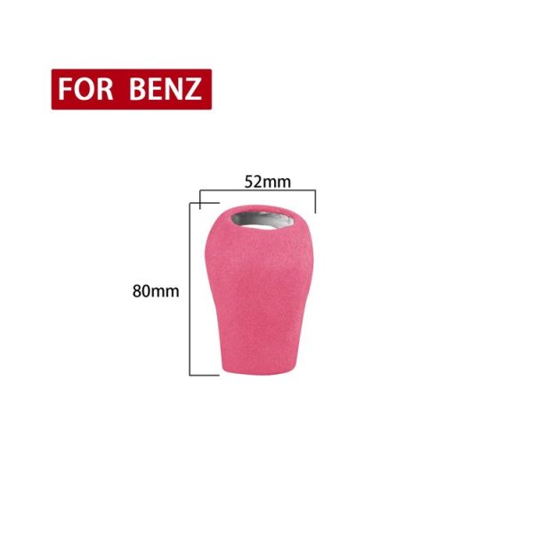 Car Suede Wrap Gear Handle Cover for Mercedes-Benz A-Class / C-Class / E-Class / GLK / CLS, Left and Right Drive Universal (Pink) - Image 2