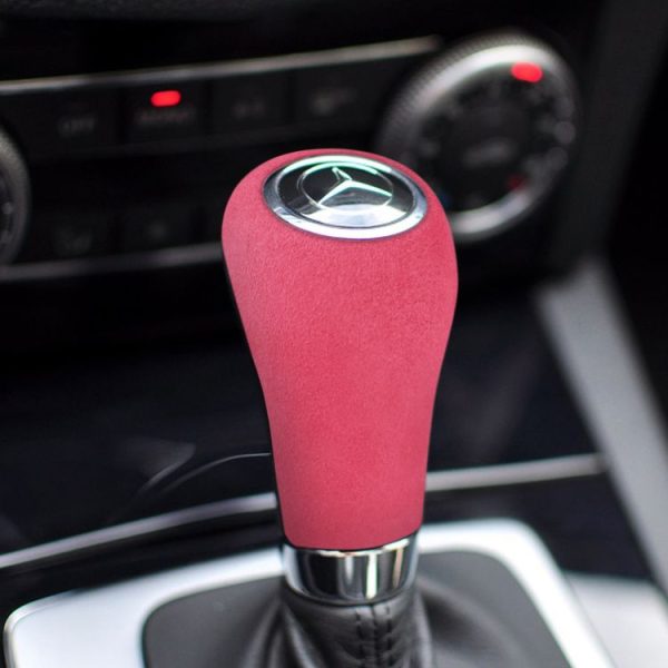 Car Suede Wrap Gear Handle Cover for Mercedes-Benz A-Class / C-Class / E-Class / GLK / CLS, Left and Right Drive Universal (Pink) - Image 5