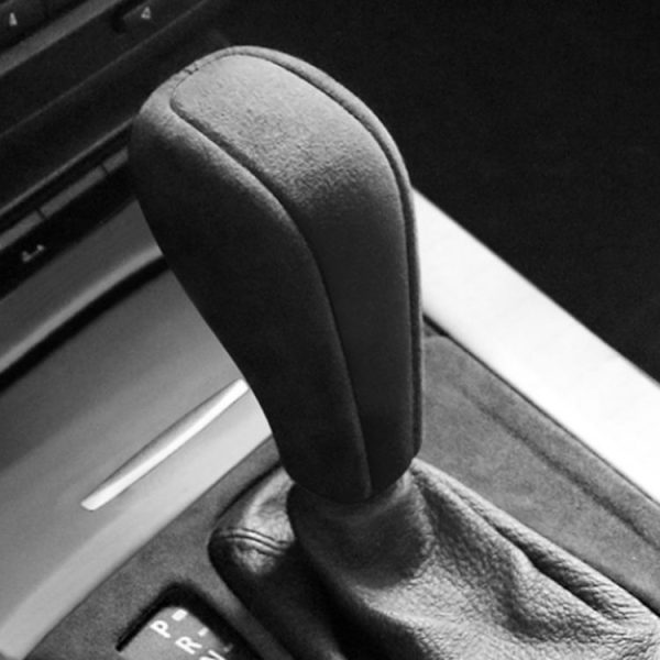 Car Suede Wrap Central Control Gear Panel Handle Cover for BMW Z4 / E89 2009-2015, Left and Right Drive Universal (Black Grey) - Image 5