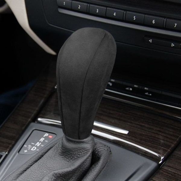 Car Suede Wrap Central Control Gear Panel Handle Cover for BMW Z4 / E89 2009-2015, Left and Right Drive Universal (Black Grey) - Image 6