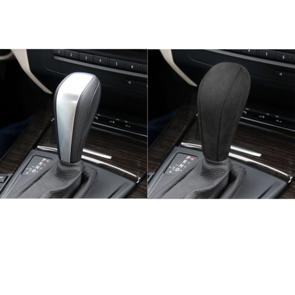 Car Suede Wrap Central Control Gear Panel Handle Cover for BMW Z4 / E89 2009-2015, Left and Right Drive Universal (Black Grey) - Image 7