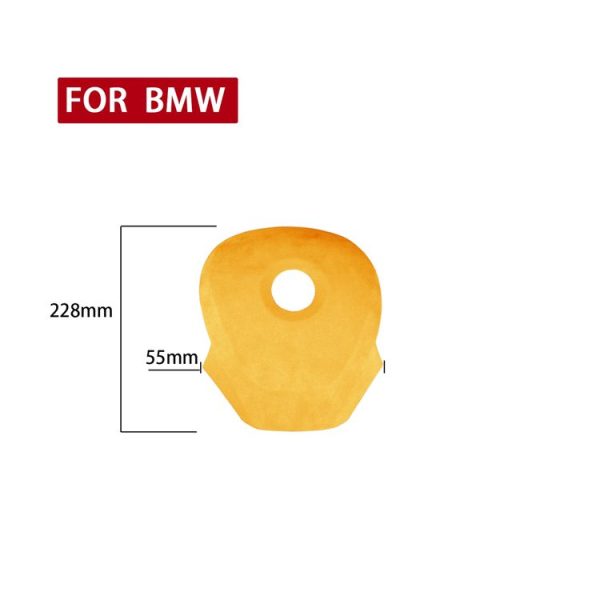 Car Suede Wrap Steering Wheel Decorative Cover for BMW X3 F25 2011-2017 Low-level Configuration Version, Left and Right Drive Universal (Yellow) - Image 2