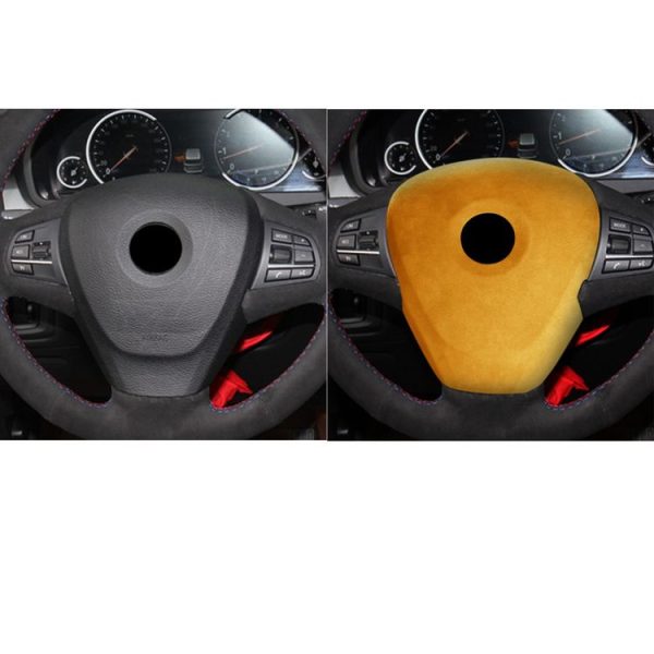 Car Suede Wrap Steering Wheel Decorative Cover for BMW X3 F25 2011-2017 Low-level Configuration Version, Left and Right Drive Universal (Yellow) - Image 6