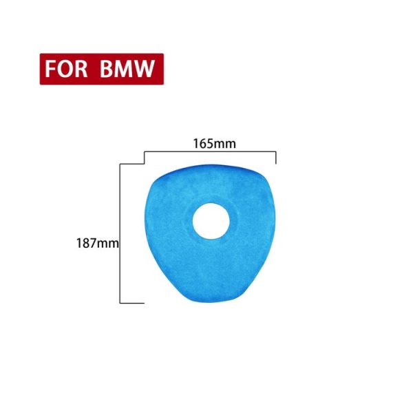 Car Suede Wrap Steering Wheel Decorative Cover for BMW X5 / E70 / X6 / E71 2008-2013 High-level Configuration Version, Left and Right Drive Universal (Sky Blue) - Image 2