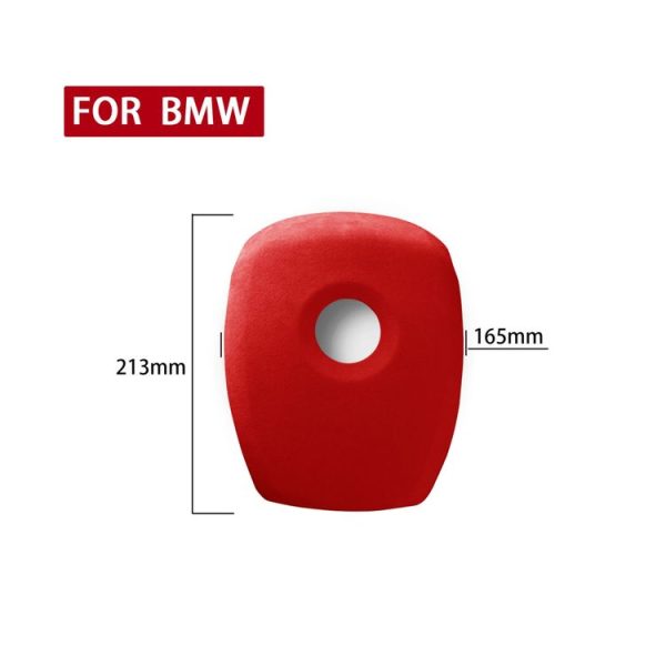 Car Suede Wrap Steering Wheel Decorative Cover for BMW X5 / E70 / X6 / E71 2008-2013 Low-level Configuration Version, Left and Right Drive Universal (Wine Red) - Image 2