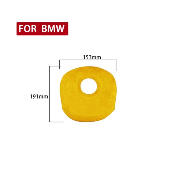 Car Suede Wrap Steering Wheel Decorative Cover for BMW X1 2016-2021, Left and Right Drive Universal (Yellow) - Image 2