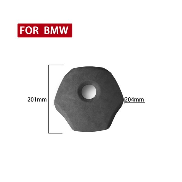 Car Suede Wrap Steering Wheel Decorative Cover for BMW 3 Series E90 E92 E93 2005-2012 Low-level Configuration Version, Left and Right Drive Universal (Black Grey) - Image 2