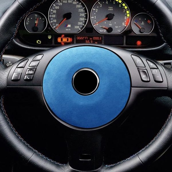 Car Suede Wrap Steering Wheel Decorative Cover for BMW M3 E46 2003-2012 / 3 Series, Left and Right Drive Universal (Sky Blue) - Image 5