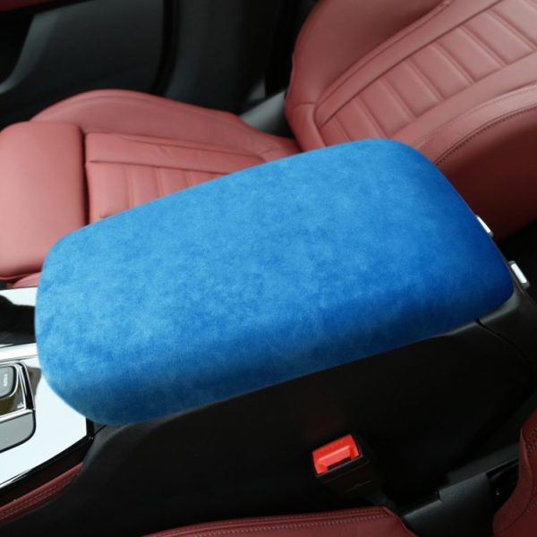 Car Suede Wrap Armrest Box Decorative Cover for BMW X3 G01 X4 G02 2018-2021, Left and Right Drive Universal (Sky Blue) - Image 5