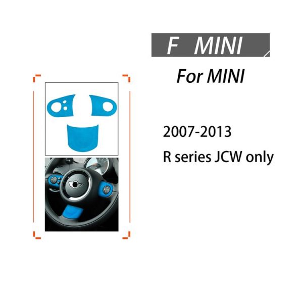 Car Suede Wrap Steering Wheel Decorative Cover for BMW mini R Series, Left and Right Drive Universal (Sky Blue) - Image 5