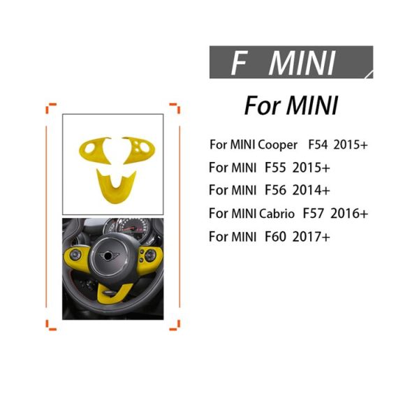 Car Suede Wrap Steering Wheel Decorative Cover for BMW mini F Series, Left and Right Drive Universal (Yellow) - Image 5