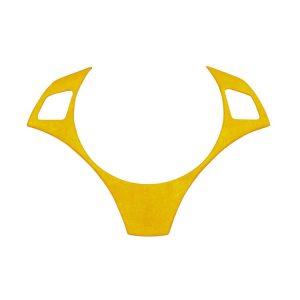 Car Suede Wrap Steering Wheel Decorative Cover for BMW 1 Series 2007-2011 / 3 Series 2005-2012, Left Drive (Yellow)