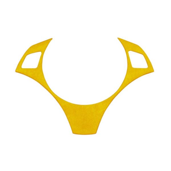Car Suede Wrap Steering Wheel Decorative Cover for BMW 1 Series 2007-2011 / 3 Series 2005-2012, Left Drive (Yellow)