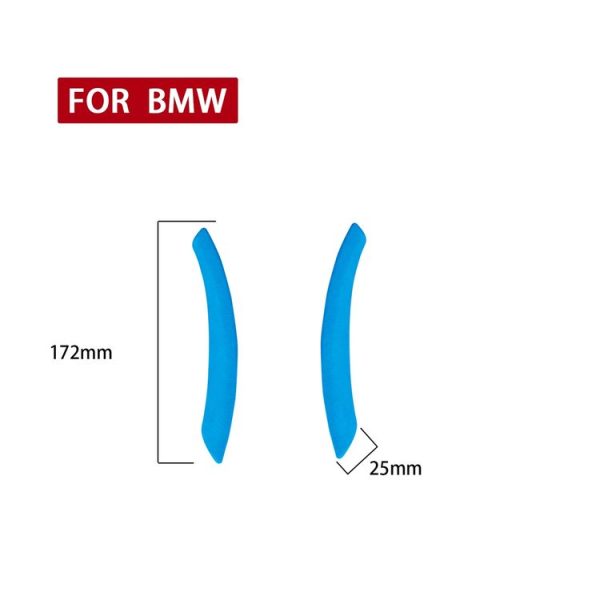 Car Suede Wrap Steering Wheel Side Decorative Cover for BMW 1 Series 2007-2011 / 3 Series 2005-2012, Left Drive (Sky Blue) - Image 2