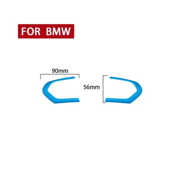 Car Suede Wrap Steering Wheel Decorative Cover for BMW 1 / 2 / 5 Series, Left and Right Drive Universal (Sky Blue) - Image 2