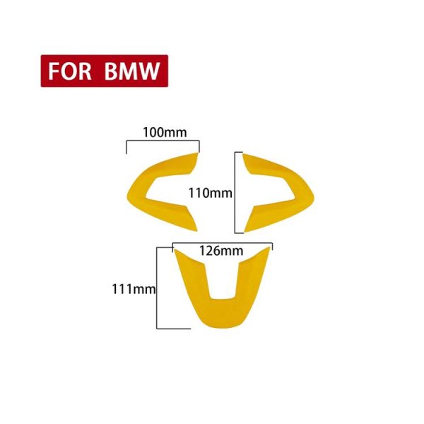 Car Suede Wrap Steering Wheel Decorative Cover for BMW Z4 2009-2015, Left and Right Drive Universal (Yellow) - Image 2