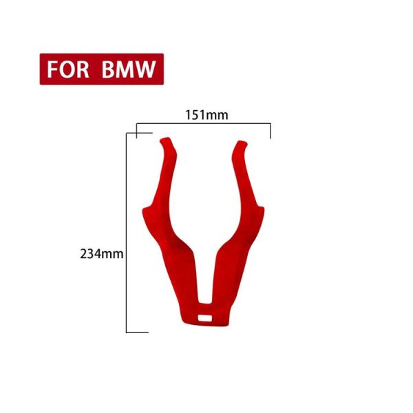 Car Suede Wrap Steering Wheel Decorative Cover for BMW F Chassis, Left Drive (Wine Red) - Image 2