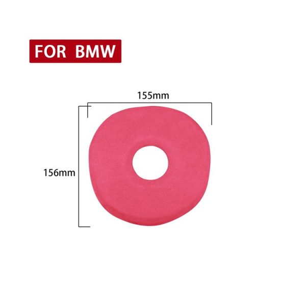 Car Suede Wrap Steering Wheel Decorative Cover for BMW G Chassis, Left Drive (Pink) - Image 2