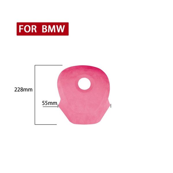 Car Suede Wrap Steering Wheel Decorative Cover for BMW X3 F25 2011-2017 Low-level Configuration Version, Left and Right Drive Universal (Pink) - Image 2