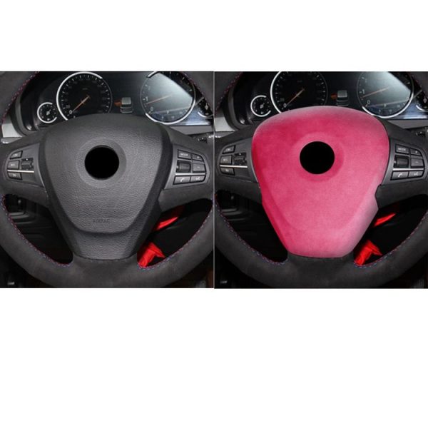 Car Suede Wrap Steering Wheel Decorative Cover for BMW X3 F25 2011-2017 Low-level Configuration Version, Left and Right Drive Universal (Pink) - Image 6
