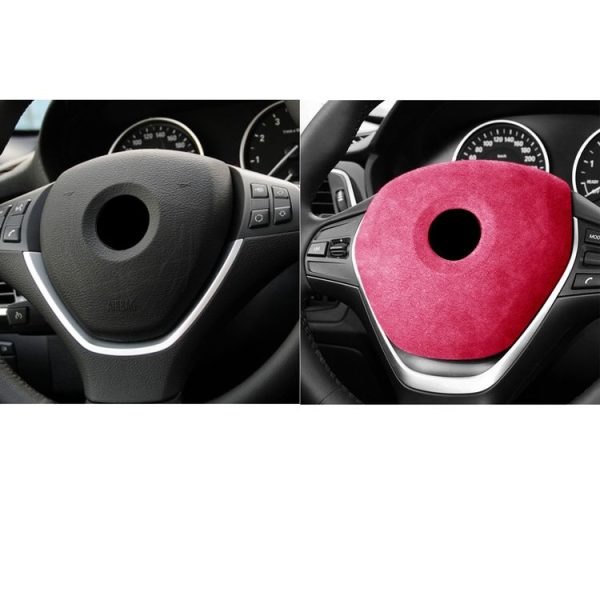 Car Suede Wrap Steering Wheel Decorative Cover for BMW X5 E70 / X6 E71 2008-2013 High-level Configuration Version, Left and Right Drive Universal (Pink) - Image 6